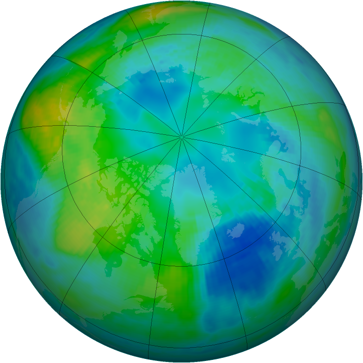 Arctic ozone map for 24 October 1983